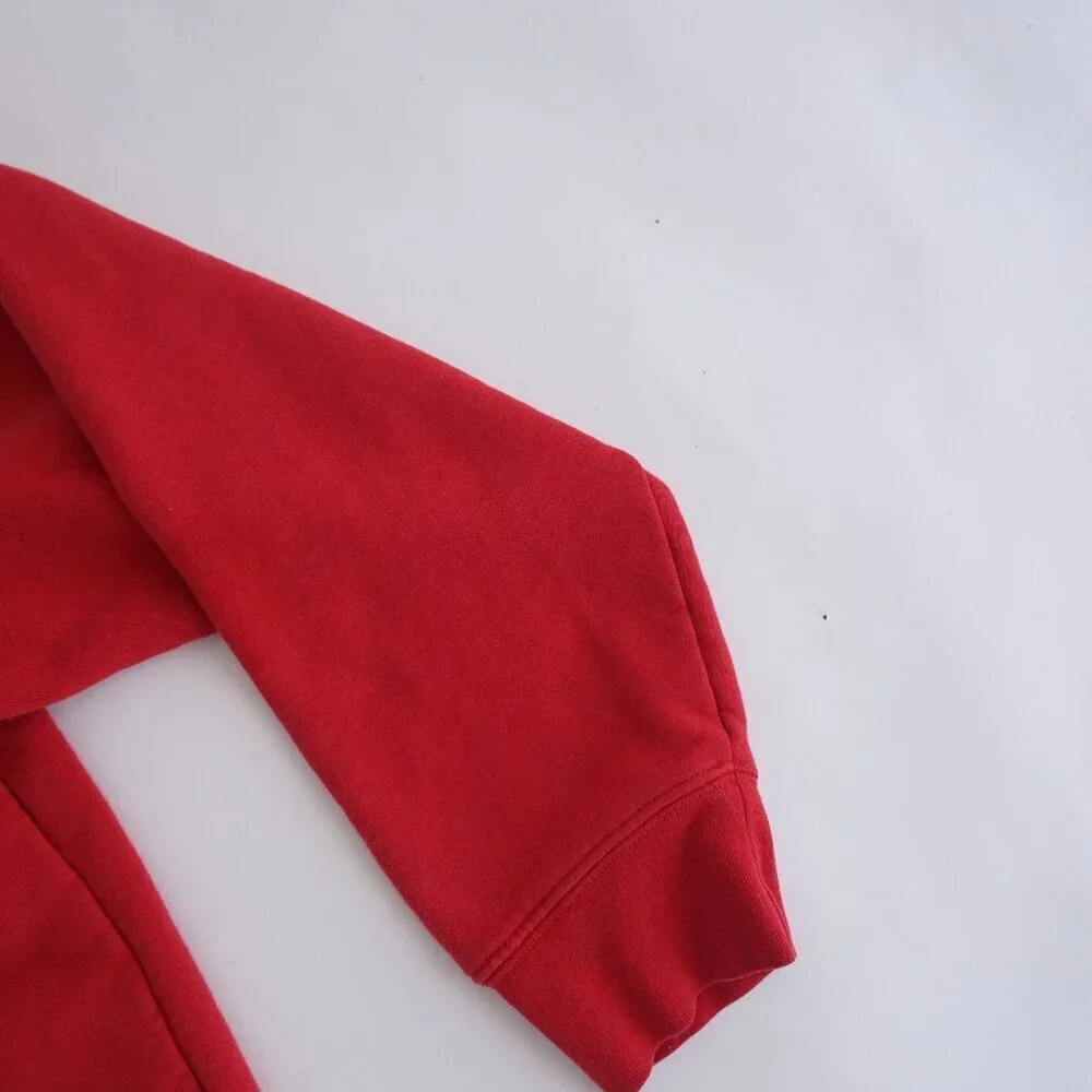 Vintage '90S Canadian Classics Red Navy Cotton Quarter Zip Pull Over Sweater L - Picture 4 of 11